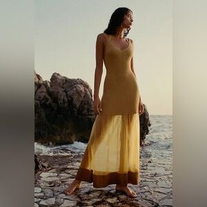 Anthropologie Sheer Panel Maxi Sweater Dress - Hold - Size X-Large - NWT